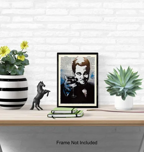 Vista 4 de Póster de Banksy Leonardo DiCaprio para pared, decoración única del hogar para bar, cocina, oficina, regalo de felicitación para celebración