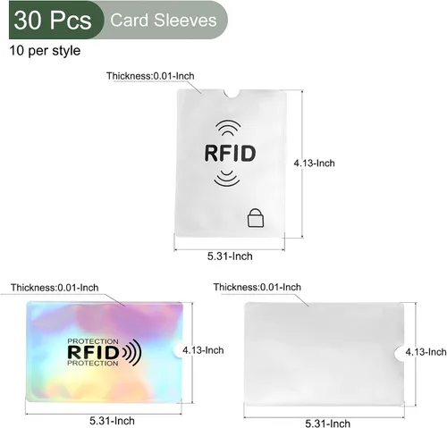 Vista 2 de YOKIVE 30 soportes para pasaporte RFID, fundas para tarjetas en blanco, resistentes a los arañazos, ideal para pasaporte, tarjeta de identificación