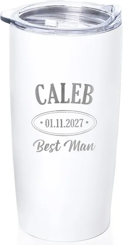 Vista 10 de Lifetime Creations Vaso de boda personalizado grabado de 20 onzas – Padrinos de boda personalizados, padrinos de boda, padrino, despedida