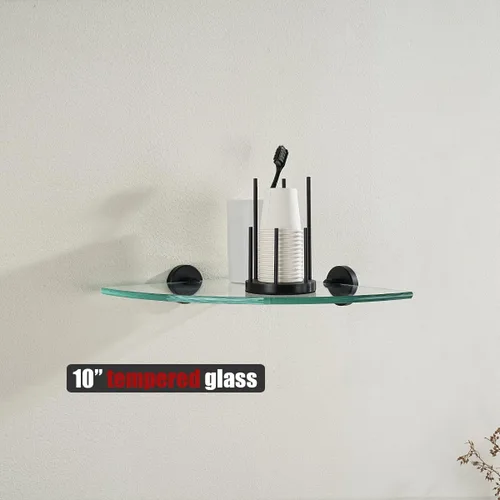 Vista 6 de JQK TGS190L10-PB-P2 - Estante de pared flotante de acero inoxidable 304 para baño, 10 x 10 pulgadas, 2 unidades, color negro