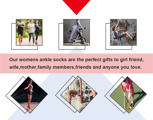 Vista 7 de calcetines tobilleros para mujer, 6 pares de calcetines deportivos con suela acolchada
