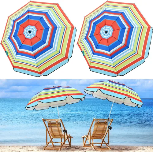 Vista 19 de Buryeah Paraguas automático para silla con abrazadera universal de 44 pulgadas, UPF 50+, abrazadera portátil en silla de playa, sombrilla ajustable