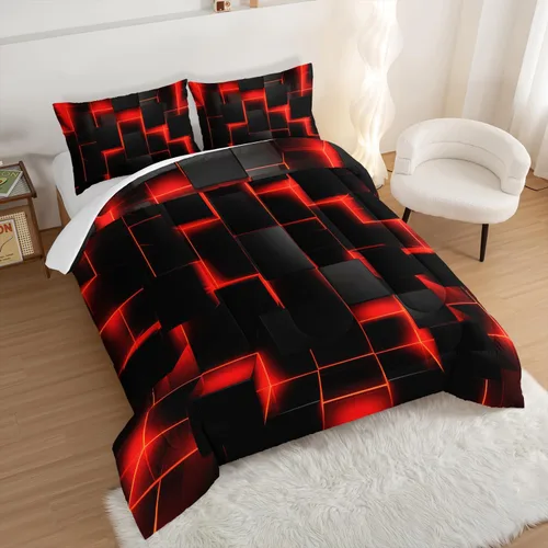 Vista 47 de HOSIMA Juego de edredón de decoración gótica, patrón de calaveras de polilla de la muerte, juego de cama de Halloween tamaño Queen para decoración