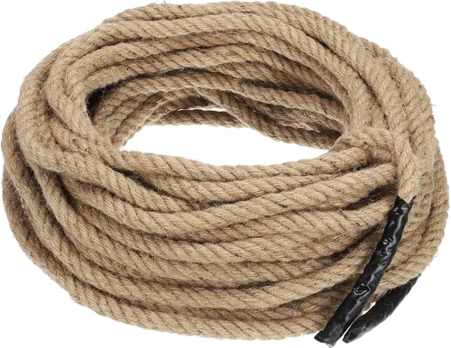 Vista 8 de PATIKIL Cuerda de yute trenzada de 1-1/2 pulgadas x 50 pies, cuerda de yute gruesa natural, cuerda de arpillera para muelles, barandillas