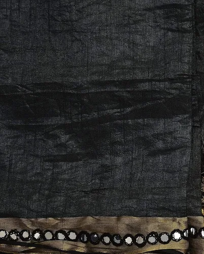 Vista 2 de Indian Hawker Dupatta de seda de plástico para mujeres y niñas con flecos