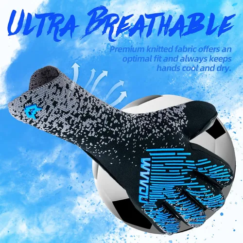 Vista 4 de WVVOU Guantes de Portero de Fútbol para Jóvenes y Adultos (Talla 7-10, 3 Estilos) Guantes de Portero de Alto Rendimiento Guantes de Fútbol
