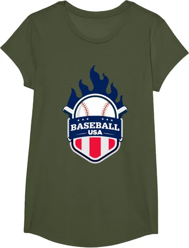 Vista 73 de Baseball USA Support the Team Shirt - Camiseta con la bandera de Estados Unidos, Blanco, S