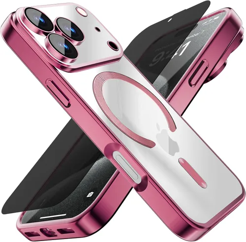 Vista 16 de Misscase Funda MagSafe compatible con iPhone 12 Pro Max con protector de lente de cámara, protección completa, funda magnética transparente