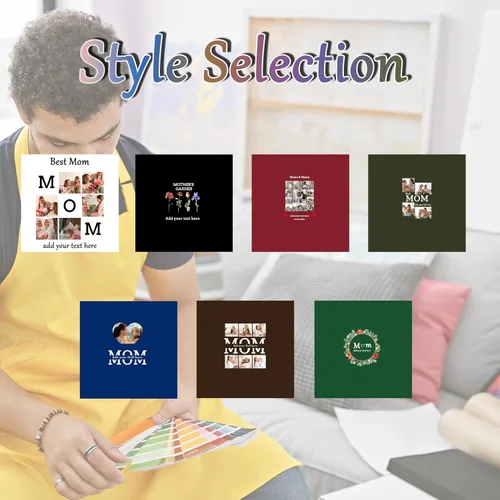 Vista 6 de Delantales personalizados para mujer, diseño de delantal de chef ajustable con nombre, textos, fotos, flores, regalos para el día de la madre