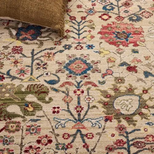 Vista 4 de SAFAVIEH Kashan Collection - Alfombra de área de 2 x 3 pies, color beige y gris pardo, diseño oriental tradicional, no desprende pelusa y de fácil