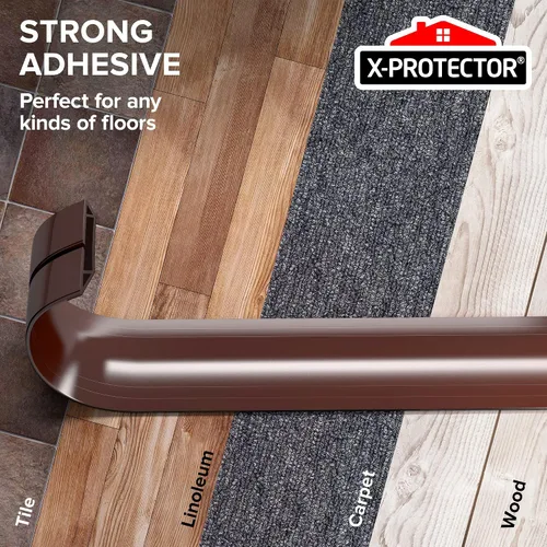 Vista 6 de Cubierta para Cables de Piso por X-Protector – Protector de Cables Sobre el Piso de 5' – Protector de Cables de Alimentación Autoadhesivo