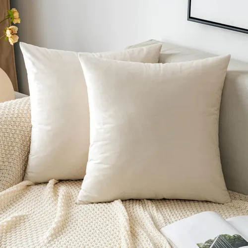 Vista 17 de EMEMA - Paquete de 2 fundas de almohada de terciopelo decorativas, fundas de cojín cuadradas suaves y sólidas para sofá, dormitorio, silla, Verde