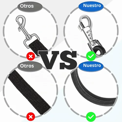 Vista 4 de Riakrum 4 lazos elásticos para remolque de caballo con cierre rápido, color Negro