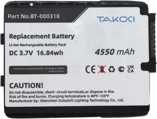 Vista 2 de Zebra BT-000318 - Batería de repuesto para escáner de código de barras Mo-torola TC70 TC75, 4450 mAh, 3,7 V, iones de litio