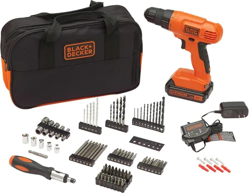 Vista 2 de BLACK+DECKER - Juego de taladro y broca de 20 V máx con kit de herramientas MarkIT para colgar fotografías (BDC120VA100 y BDMKIT101C)