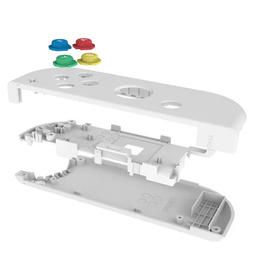 Vista 4 de Basstop - Carcasa de repuesto para consola NS NX y mando Joy-Con con interruptor izquierdo derecho sin componentes electrónicos.