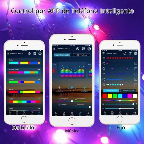 Vista 5 de WS2811 WS2812B controlador LED Bluetooth música con micrófono para SK6812 WS2812 Pixel LED tira de luz APP 28Keys remoto USB 5V