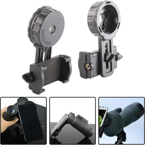 Vista 4 de Adaptador de cámara de teléfono, cámara universal para teléfono celular, telescopio monocular binocular, adaptador de microscopio fácil de llevar