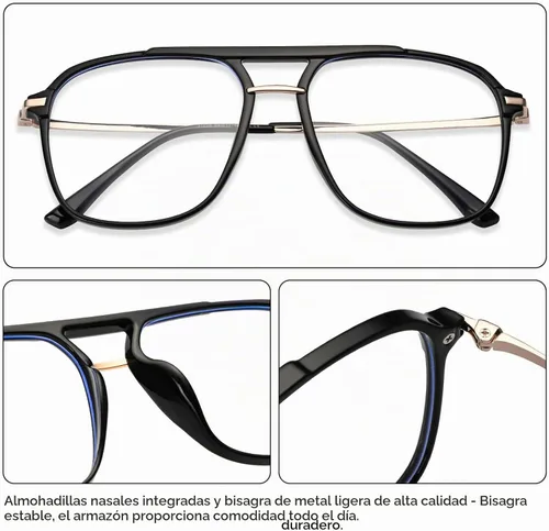 Vista 6 de Dollger Lentes de bloqueo de luz azul para mujer, estilo aviador de gran tamaño, lentes de computadora que protegen tu visión, elegantes