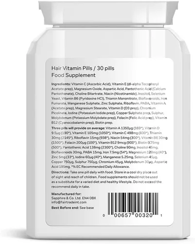 Vista 3 de Hair Studio Hair - Píldoras de vitaminas para el cabello grueso y largo, sin extensiones