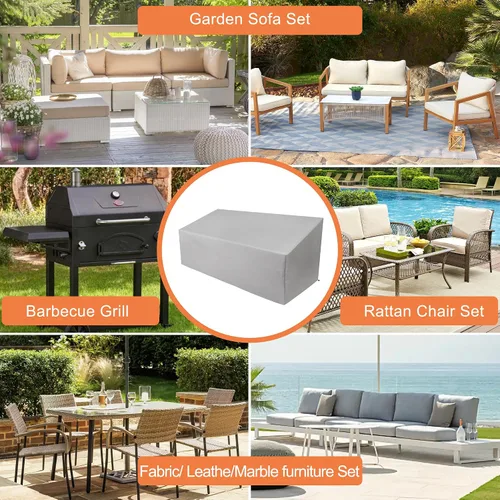 Vista 7 de Funda para sofá de patio impermeable, resistente para sofá biplaza de 2 plazas, fundas de muebles de patio para sofá exterior, sofá biplaza, sofá