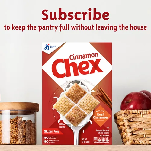 Vista 9 de Cereal de Canela Chex, Cereal para Desayuno Sin Gluten, Hecho con Grano Entero, 12 onzas