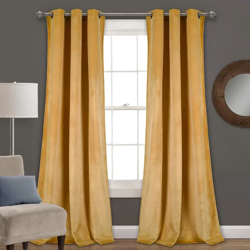 Vista 30 de Lush Decor Prima Velvet - Par de paneles de cortinas de ventana de terciopelo sólido con filtro de luz, 38" de ancho x 84" de largo, negro