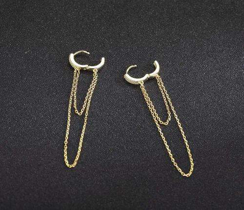 Vista 4 de SLUYNZ Aretes de aro pequeños de plata de ley 925 con circonita cúbica para mujer, diseño minimalista