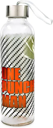 Vista 2 de JUST FUNKY One Punch Man - Botella de agua de vidrio (18 onzas)