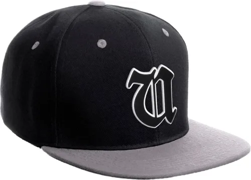 Vista 1662 de Daxton Gorra clásica con visera de billete plano con letras del alfabeto inglés antiguo de la A a la Z