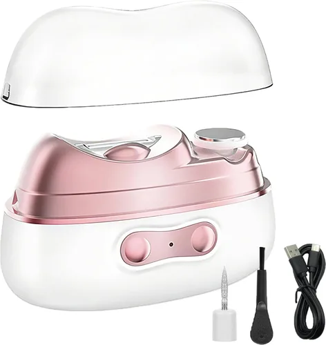 Vista 9 de Cortauñas eléctrico 4 en 1, cortaúñas automático con 2 pulidores y luz UV, recortador de uñas recargable con luz LED y almacenamiento de restos