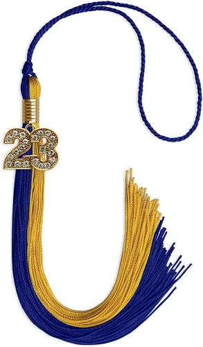 Vista 166 de Endea Graduation Borla de doble color con dije dorado (negro/oro brillante, 2022)