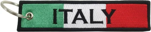 Vista 2 de Luso - Llavero de bandera de Italia, 100% bordado