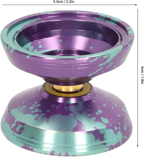 Vista 3 de Yoyo - Bola de aleación de aluminio, juguete profesional de bola Yoyo con guante de cuerda para niños y adultos, regalo de cumpleaños (verde) Yoyo