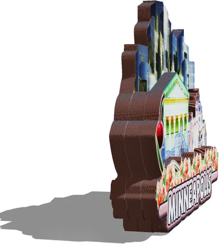 Vista 2 de Imán de madera de Minneapolis de Estados Unidos 3D para nevera, recuerdos coleccionables, decoración hecha a mano, artesanías 2