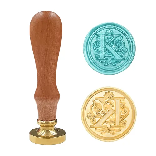 Vista 27 de Sello medieval tradicional de cera del alfabeto, con cabeza de latón, con mango de madera, para tarjetas, sobres, regalo (letra A)