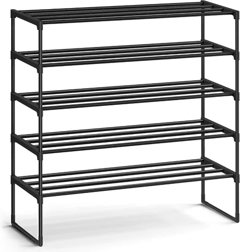 Vista 21 de SONGMICS Zapatero, Organizador de Zapatos de 2 Niveles, Estante de Almacenamiento de Metal, Vertical o Invertido, para 3-6 Pares, Apilable