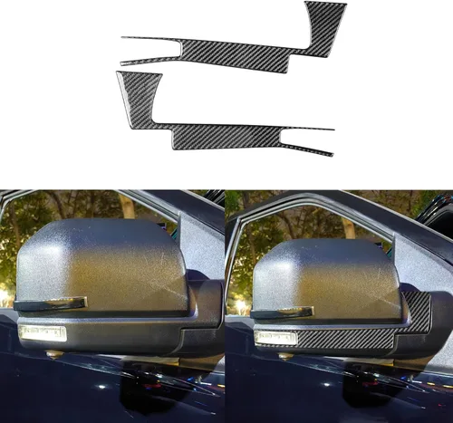 Vista 19 de Adhesivo de fibra de carbono para espejo retrovisor de automóvil, panel de poste triangular, adhesivo de pilar A, compatible con F150 SVT Raptor