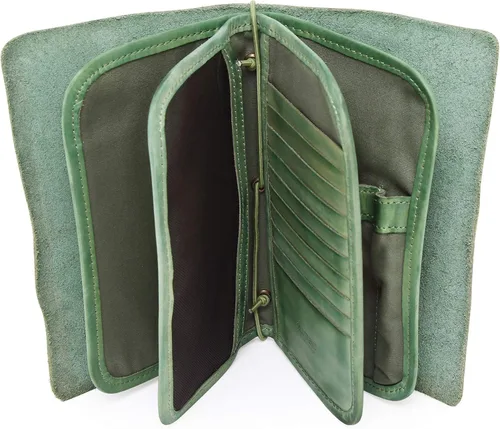 Vista 8 de Cartera de viaje organizadora de cuero genuino Nomad Cartera de mujer con soporte para pasaporte