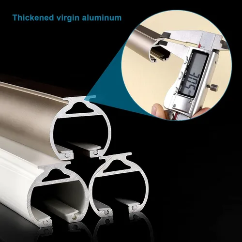 Vista 5 de Ceiling Mounted Double Track Curtain Rail, 3 6 9 ft Curtain Rail Track System for Smooth Ceiling or Wall Silent Heavy Aluminum Duty Curtain Track