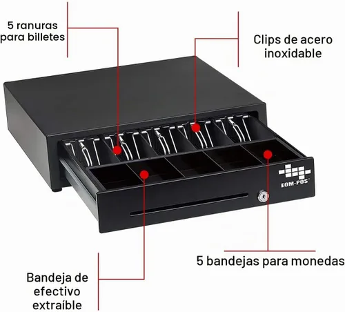 Vista 3 de Cajón de la caja registradora y soportes de montaje para debajo del mostrador, Negro