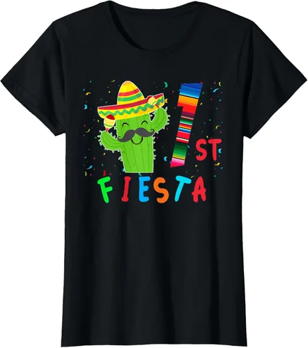 Vista 33 de Camiseta mexicana para fiesta temática de cumpleaños a juego, Negro, S