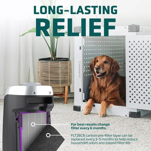Vista 3 de Germ Guardian FLT5250PT True HEPA - Filtro de repuesto genuino C para purificador de aire, con tratamiento Pet Pure para GermGuardian AC5250PT