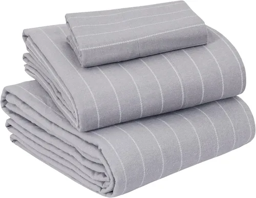 Vista 44 de Sleepdown Juego de sábanas de franela de algodón 100 % de 160 GSM - Gris escarcha, individual
