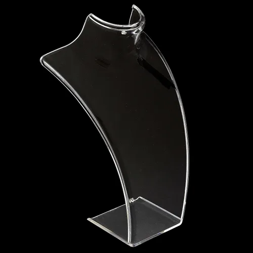 Vista 4 de MyGift Soporte de exhibición de busto 3D de acrílico transparente de 8 pulgadas para collar y pendientes, juego de 2