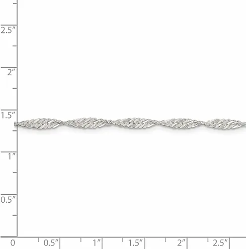 Vista 5 de 925 Sterling Silver 3mm Link Singapore Chain Necklace 18 Inch Pendant Charm Fine Jewelry For Women Gifts For Her