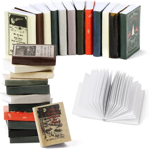 Vista 8 de 24PCS Witchy Miniature Books, 1:12 Dollhouse Accessories Mini libro de Navidad