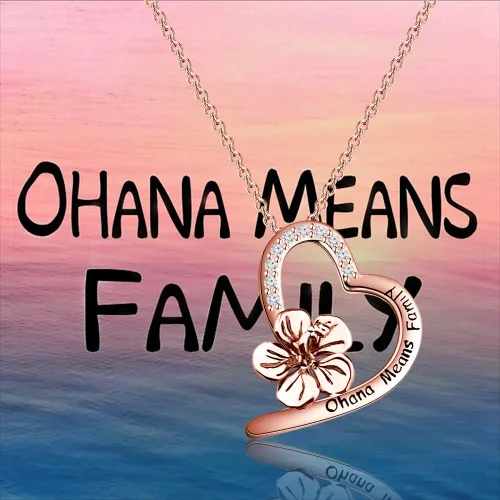 Vista 6 de FOTAP Ohana - Pulsera de flores de hibisco Ohana significa collar familiar OHANA Fans Jewelry BFF Jewelry