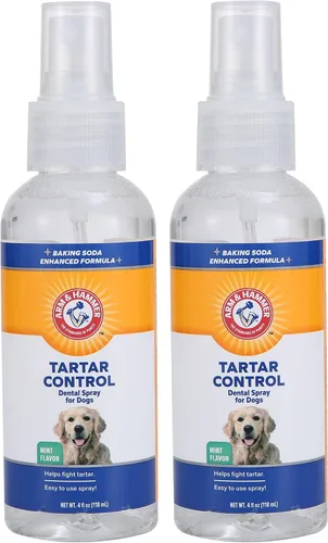 Vista 10 de Aerosol de cuidado dental avanzado contra sarro para perros, sabor menta, de Arm & Hammer (4 onzas)