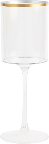 Vista 4 de PLASTICPRO Paquete de 10 copas de vino de plástico de 9 onzas desechables con tallo, vasos de plástico duro reutilizables para fiestas, bodas